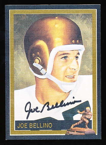 1991-93 Heisman Collection Ftbl. “Linen Autographs”- Joe Bellino- #131/200!