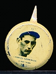 1938 Our National Game Pin- No Paper Backing Card- Charlie Gehringer, Detroit Tigers