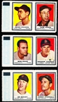 1962 Topps Bb Stamp Pairs with Tabs- 3 Diff