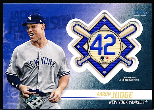 2018 Topps Update Jackie Robinson Commemorative Patch #AJ Aaron Judge