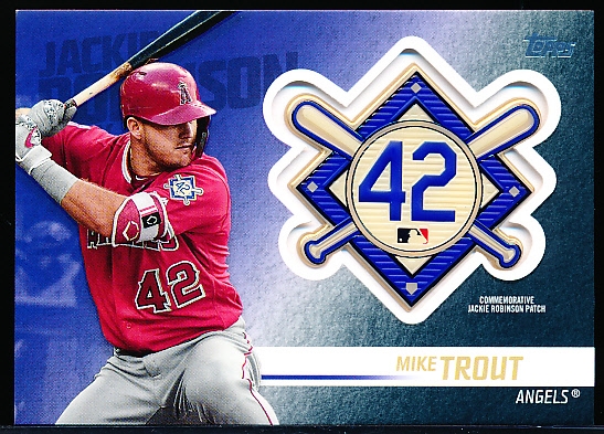 2018 Topps Update Bb- “Jackie Robinson Commemorative Patch Card”- #JRP-AJ Mike Trout, Angels