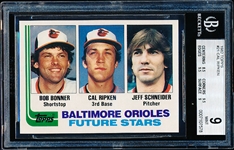 1982 Topps Baseball- #21 Cal Ripken RC, Orioles- Beckett 9 Mint