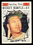 1961 Topps Baseball- #578 Mickey Mantle All Star- Hi#