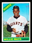 1966 Topps Baseball- #1 Willie Mays, Giants