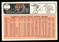 1966 Topps Baseball- #1 Willie Mays, Giants