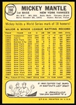 1968 Topps Baseball- #280 Mickey Mantle, Yankees