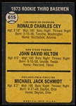 1973 Topps Baseball- #615 Mike Schmidt Rookie- Hi#.
