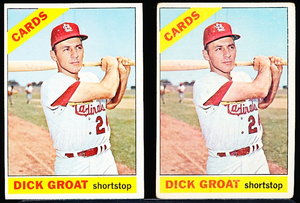 1966 Topps Bb- #103 Dick Groat, Cardinals- Both Variations