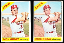 1966 Topps Bb- #103 Dick Groat, Cardinals- Both Variations