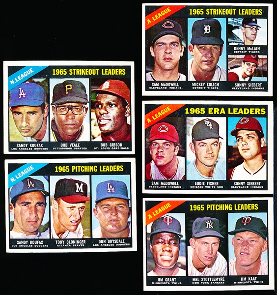 1966 Topps Bb- 5 Diff Leaders