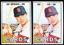 1967 Topps Bb- #128 Ed Spiezio, Cards- 2 Variations
