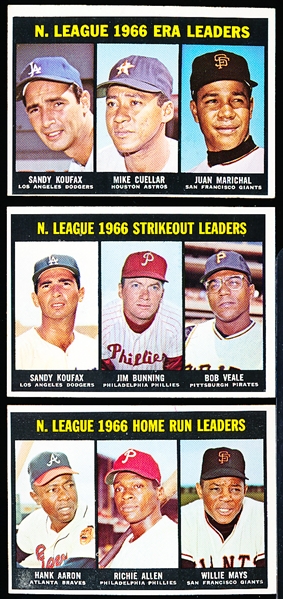 1967 Topps Bb- 8 Diff Leaders