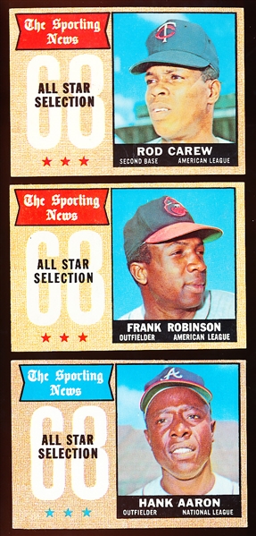 1968 Topps Bb- 6 Diff All Stars
