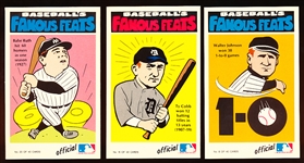 1972 Fleer “Famous Feats” Baseball Complete Set of 40