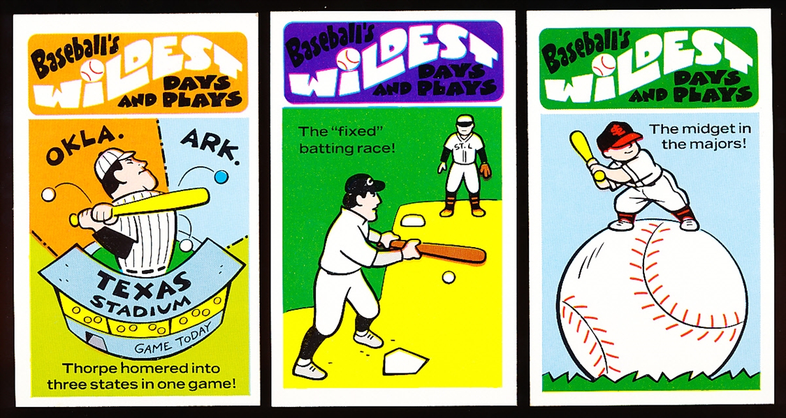 1973 Fleer “Wildest Days and Plays” Baseball Complete Set of 42