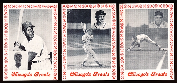 June 4-6, 1976 Chicagoland Collectors Assn. Complete “Chicago’s Greats” Baseball Card Set of 25
