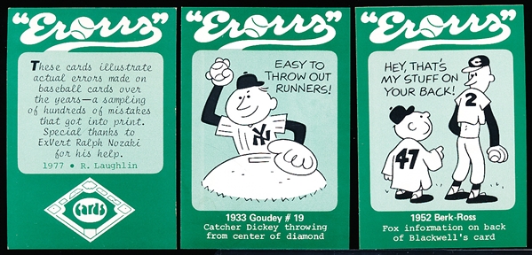 1977 Laughlin “Erorrs” Baseball Complete Set of 40