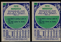1975-76 Topps Bskbl. #75 Pete Maravich- 2 Cards
