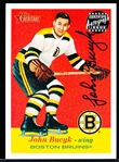 2001-02 Topps Heritage Hockey “Rookie Reprint Autographs” #A-JBu Johnny Bucyk, Bruins