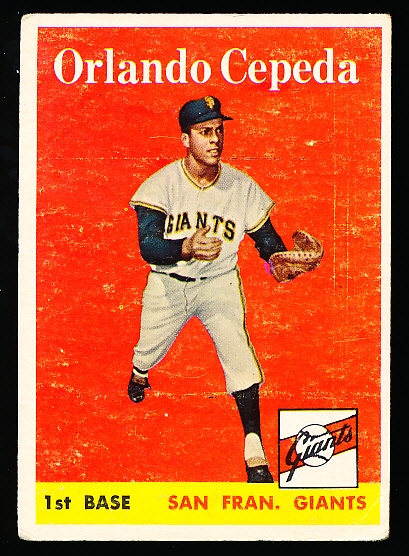 1958 Topps Baseball- #343 Orlando Cepeda RC