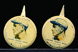 1938 Our National Game Pin- Dizzy Dean, Cards- 2 Pins