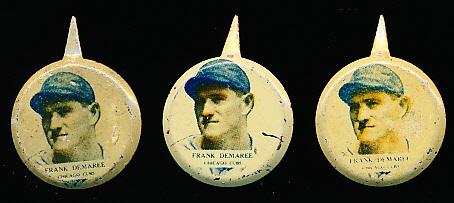 1938 Our National Game Pin- Frank DeMaree, Cubs- 3 Pins