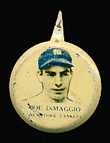 1938 Our National Game Pin- Joe DiMaggio, Yankees