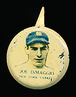 1938 Our National Game Pin- Joe DiMaggio, Yankees