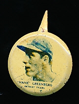 1938 Our National Game Pin- Hank Greenberg, Detroit Tigers
