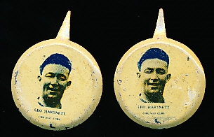 1938 Our National Game Pins- Gabby Hartnett, Chicago Cubs- 2 Pins