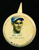 1938 Our National Game Pin- Mel Ott, New York Giants