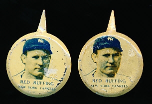 1938 Our National Game Pins- Red Ruffing, Yankees- 2 Pins