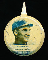 1938 Our National Game Pin- Al Simmons, Washington