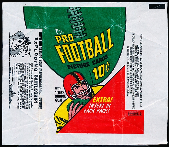 1970 Topps Football- 10 Cent Wrapper
