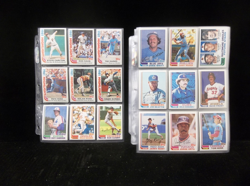1982 Topps Baseball Complete Set of 792 in Pages