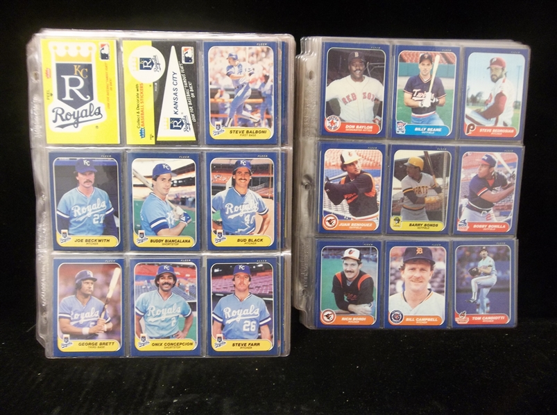 1986 Fleer Baseball Complete Set of 660 with Update Set of 132 in Pages
