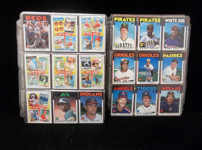 1986 Topps Baseball Complete Set of 792 with Traded Set of 132 in Pages