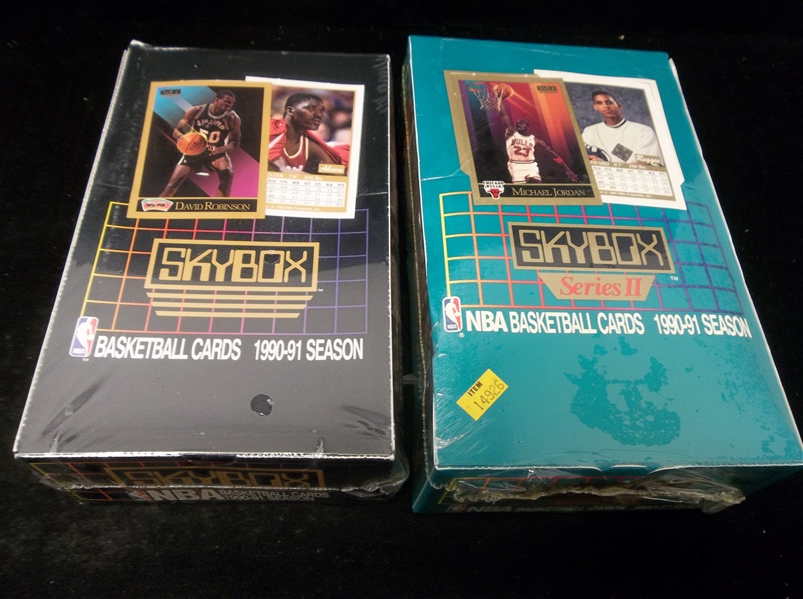 1990-91 Skybox Basketball- One Unopened Wax Box From Both Series! 