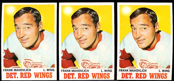1970-71 Topps Hockey- #22 Frank Mahovlich, Red Wings- 8 Cards