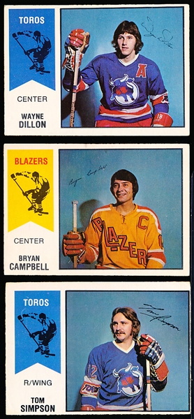1974-75 O-Pee-Chee WHA Hockey- 41 Asst./ 36 Diff.
