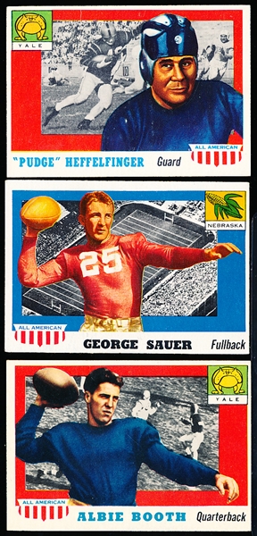 1955 Topps All-American Ftbl.- 3 Diff. Cards