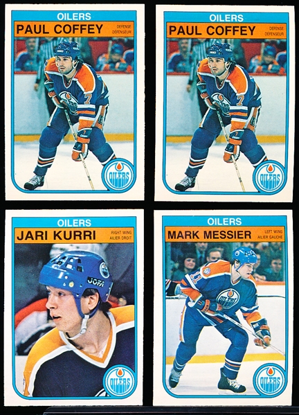 1982-83 O-Pee-Chee Hockey- 4 Asst., 3 Diff. Edmonton Oilers Stars