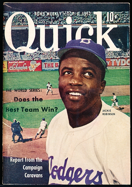 October 6, 1952 Quick Magazine- Jackie Robinson Cover