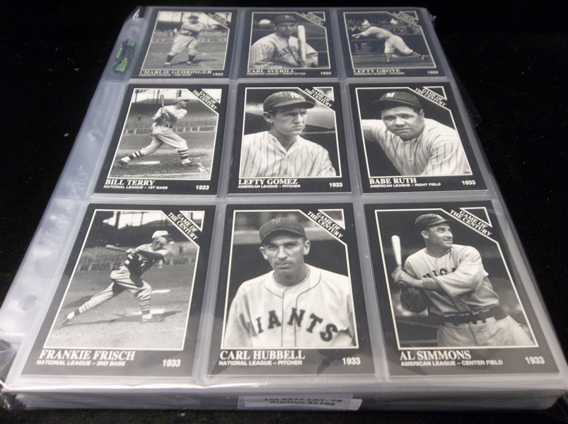 1993 Conlon Collection Bsbl. Complete Series 3 Set of 330 Cards (#661-990) in Pages
