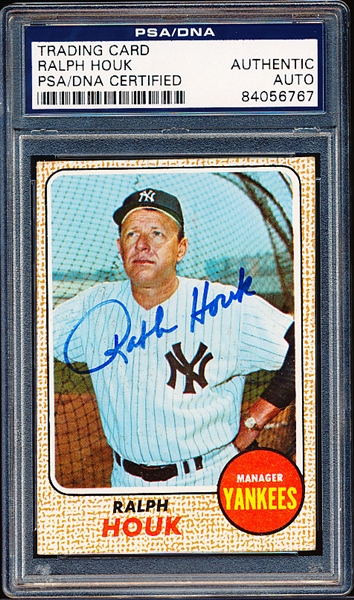 Autographed 1968 Topps Bsbl. #47 Ralph Houk Mgr., Yankees- PSA/DNA Certified/Slabbed