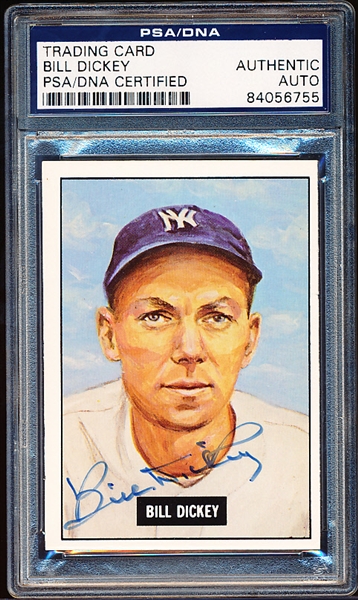 Autographed 1982 New York Yankees Yearbook Cards #10 Bill Dickey- PSA/DNA Certified/Slabbed