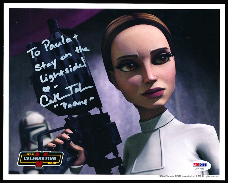 Autographed Catherine Taber 2010 Star Wars Celebration Color 8” x 10” Official Picture Clone Wars (Voice Actor of Padme)- PSA/DNA Certified