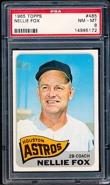 1965 Topps Baseball- #485 Nellie Fox, Astros- PSA Nm-Mt 8