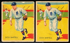 1934-36 Diamond Stars Bb- #15 Dick Bartell, Phillies- 2 Cards