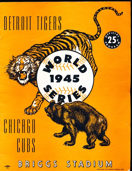 1945 World Series Baseball Program- Chicago Cubs at Detroit Tigers- Game #3